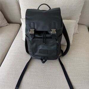 Black Leather Backpack COACH